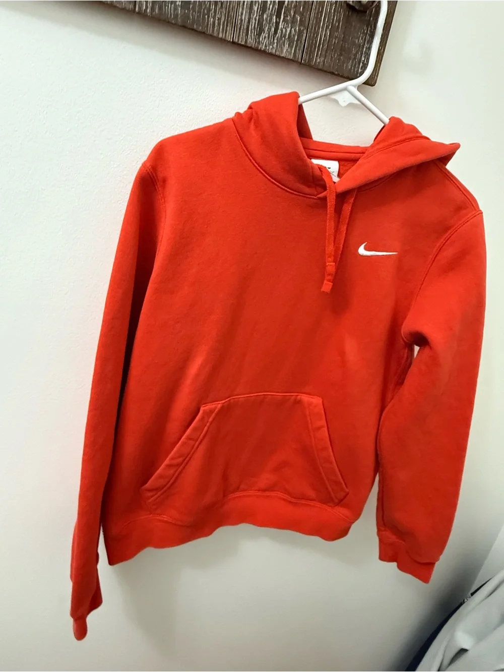 Nike Orange Hoodie with White Swoosh size large - Picture 3 of 8